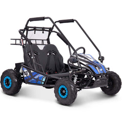 MotoTec Mud Monster XL Kids Electric 72v 2000w Go Kart Full Suspension Blue